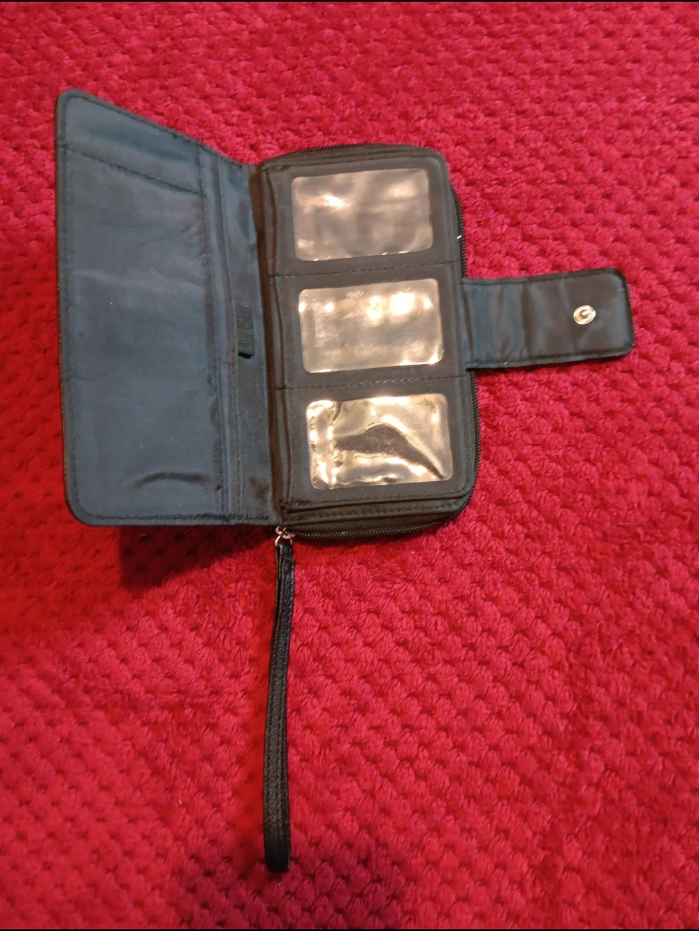Black Leather Wristlet Wallet